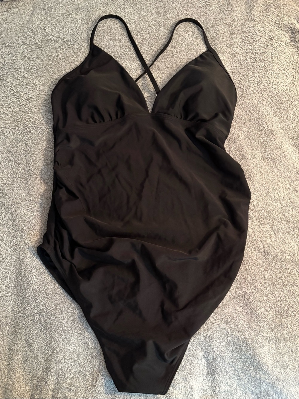 NWT Summer Mae Black One Piece Large Women’s Swimsuit Criss Cross Straps Black
